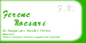 ferenc mocsari business card